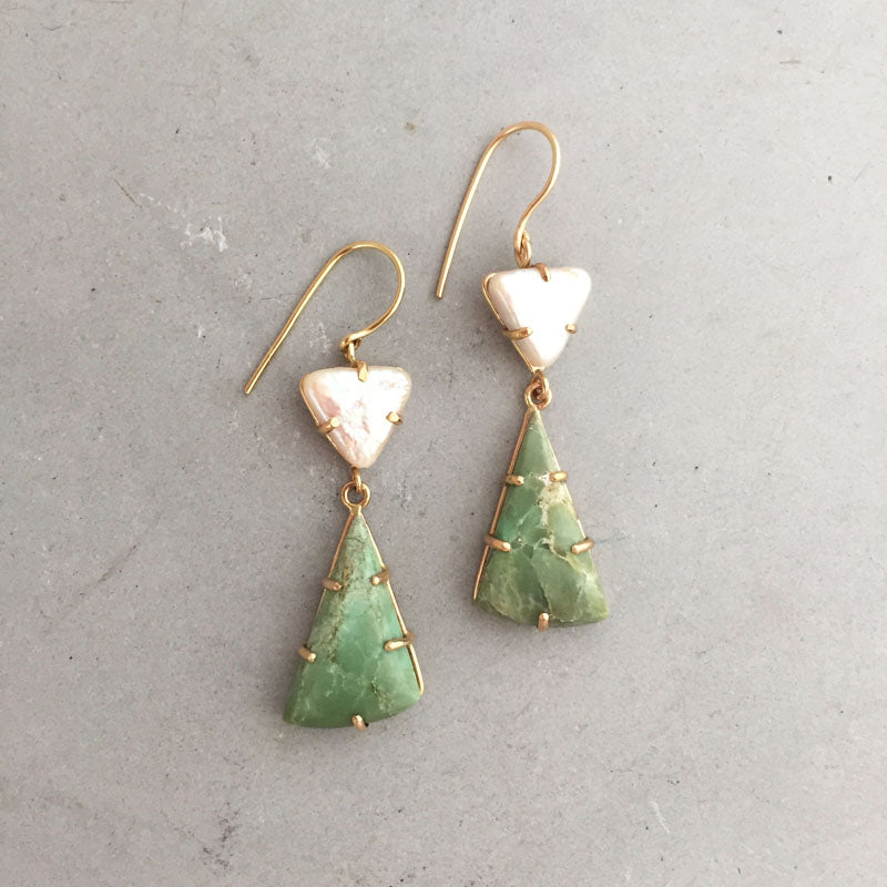 Green Opal Earrings  Opal Earrings  Silver Opal Earrings  Silver  Pebble Shape Setting  Opal Jewelry  agrohortipbacid